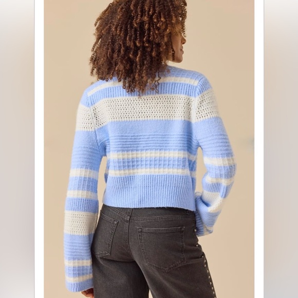 Altar’d State Blue & White Striped Knit Cardigan | Size Small | NWT - Picture 3 of 6